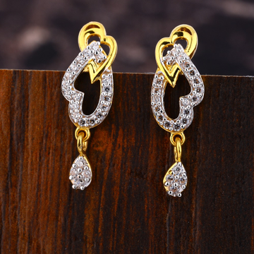 916 Gold CZ Women's Fancy Hallmark Earring LFE599