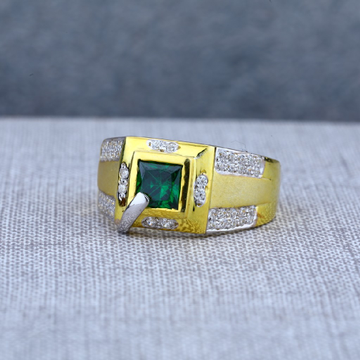 Mens Modern Solitaire Gold 22ct Ring-MSR59