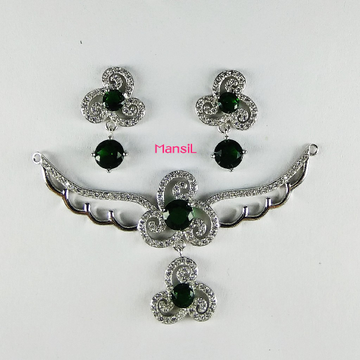 92.5 sterling silver cz stone mangalsutra p.setML-...