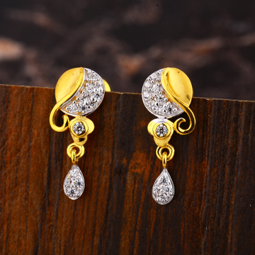 916 Gold CZ Ladies Designer Diamond Earring LFE488