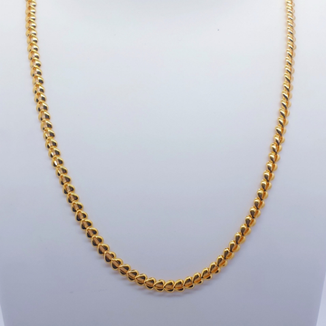 22k gold heart shape plain chain by 
