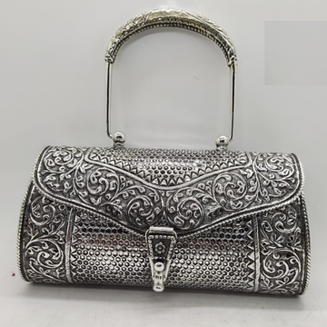 puran 925 pure silver antique shoulder bag in naks... by 