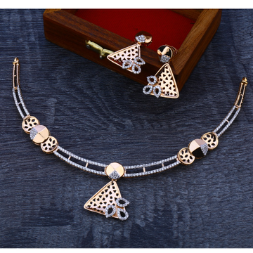 18kt  rose gold hallmark exclusive  necklace set...