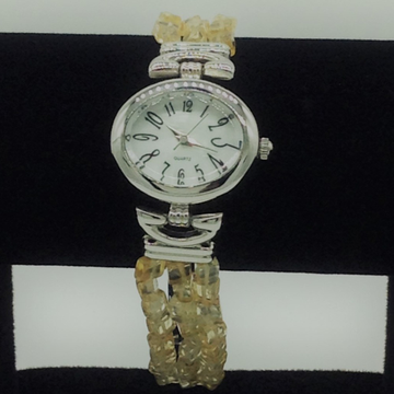 Natural citrine chips beeds 3 layers watch jbg0239