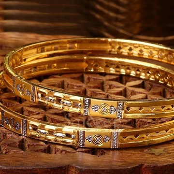 Gold plain bangles by Saideep Jewels