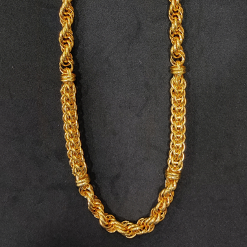 916 Gold Fancy Hollow Mix Chain