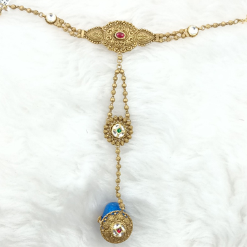 916 Gold Antique Kundan Pocha by Ranka Jewellers