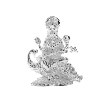 Goddess Saraswati Silver Idol