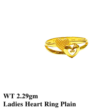 22K Ladies Heart Ring Plain by 