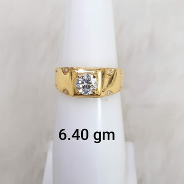 white stone solitaire gent's ring by 