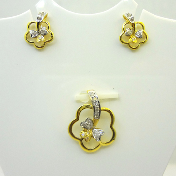 916 gold cz diamond amazing floral pattern pendant...