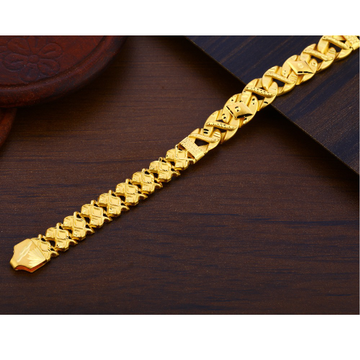 916 Gold Plain Fancy Hallmark Men's Bracelet MPB31...