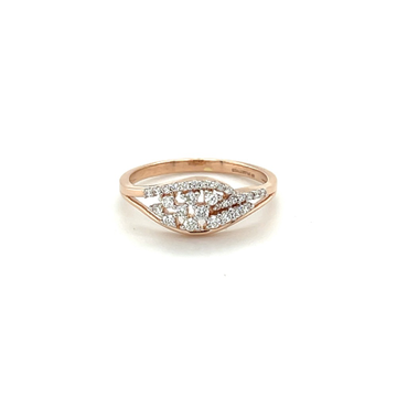 Radiant Rose Gold Ring with Round Cut Diamond and...