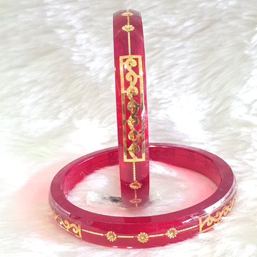 Gold Red Bangles Fancy New Design by 