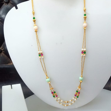 916 Gold Double Line Mala by Celebrity Jewels