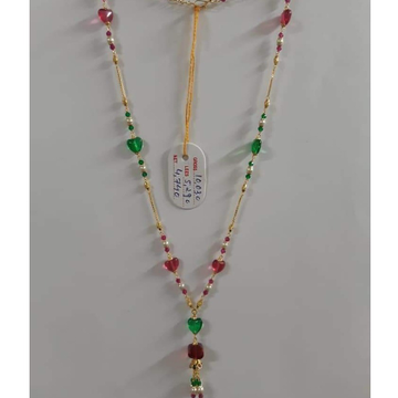 916 GOLD COLORFULL STONE MALA by 
