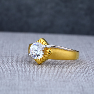 22Ct Fancy Solitaire Gold Mens Ring-MSR22