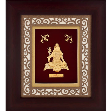 Lord Shiva Frame In 24K Gold Leaf MGA - AGE0358