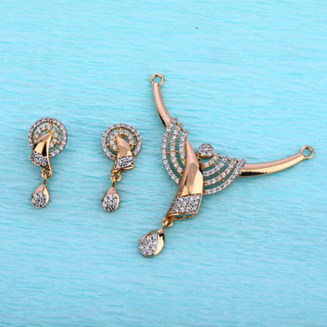 750 CZ Rose Gold Delicate Mangalsutra Pendant RMPN...