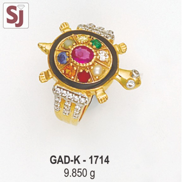 Tortoise Navagraha Gents Ring Diamond GAD-K-1714