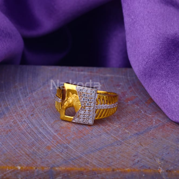 916 Gold Hallmark Stylish Mens Ring MR963