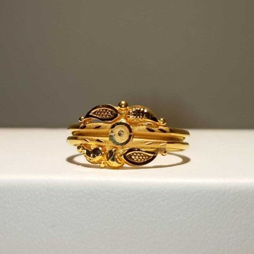22K Gold Kalkatti Ladies Ring by Jay Ambe Jewellers