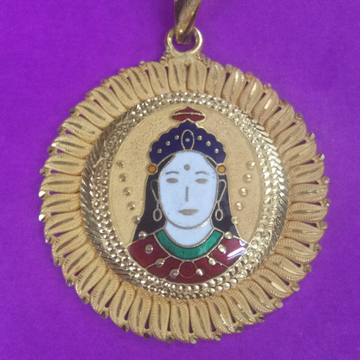 916 Gold Chehar ma mina Gents pendant by Saurabh Aricutting
