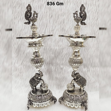 92.5% Pure Silver Samayi In Antique Work For Pujan