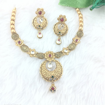 916 Gold Antique Necklace Set For Wedding by Ranka Jewellers