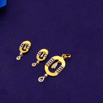 916 Gold CZ Hallmark Designer Ladies Fancy Pendant...