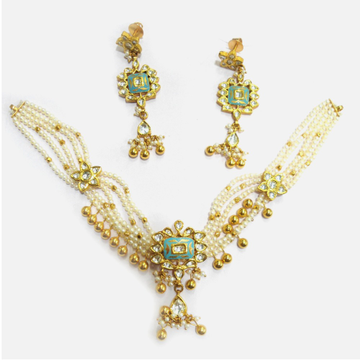 916 Gold Antique Pearl Necklace Set RHJ-5003
