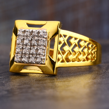 22CT CZ  Gold Hallmark Classic Gentlemen's Ring MR...
