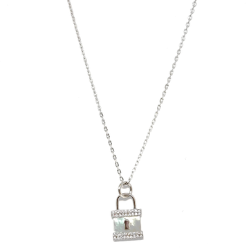 Beautiful lock pendant with chain In 925 Sterling...