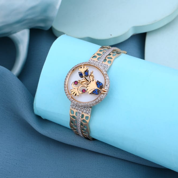 750 Rose Gold CZ Ladies Classic Kada RLKB451