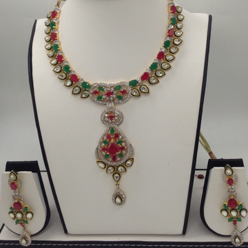 Multicolour cz stones necklace set  jnc0045