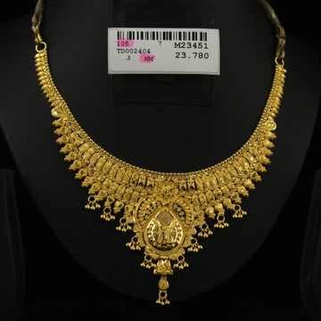 22Kt Gold Hallmark Ghughari Necklace Set by 