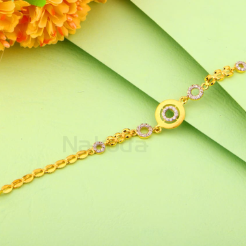 916 Gold CZ Ladies Delicate Bracelet LB561