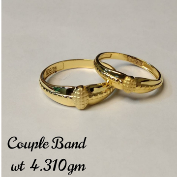 Gold plain couple ring by 