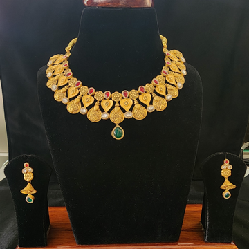 916 Gold Antique Swory Jadtar Short Set by 