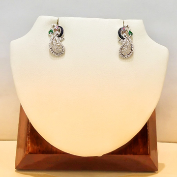 925 Sterling Silver Fancy  Peacock  Earrings by Pratima Jewellers