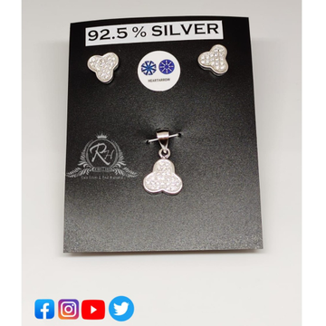 Silver antiq earrings & pendant set rh-ps341