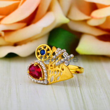 916 Gold Ladies Stylish Ring LLR400