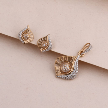 750 Rose Gold Ladies Fancy Pendant Set RPS206