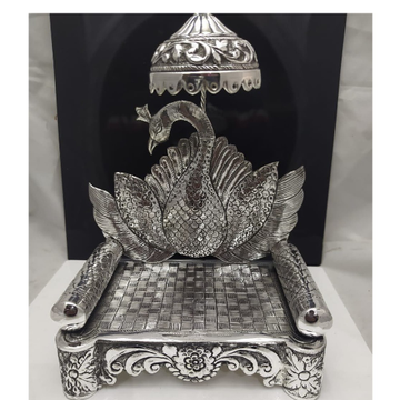92.5 pure silver antique singhasan with dancing pe...