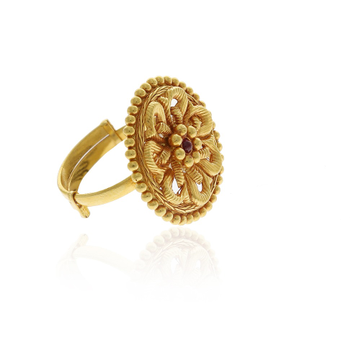 Round Shape Gold Temple Jewellery Ring