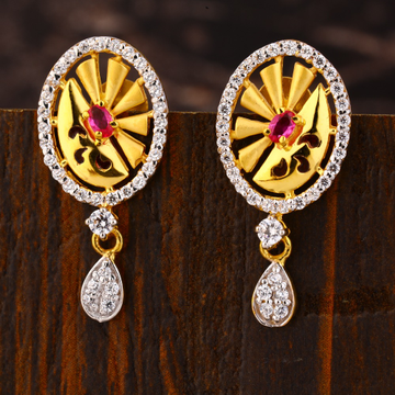 916 Gold CZ Ladies Exclusive Diamond Earring LFE39...