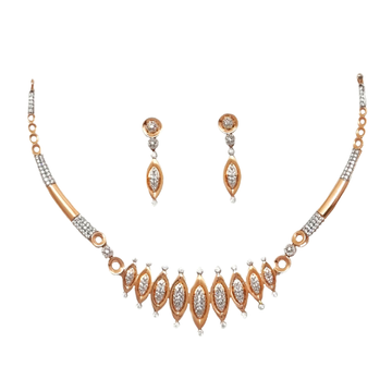 18k rosegold beautiful necklace set mga - stg0009