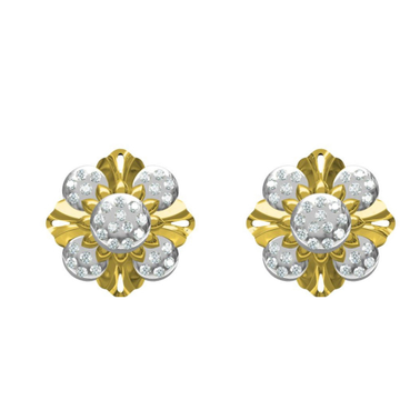 916 cz diamond gold earrings