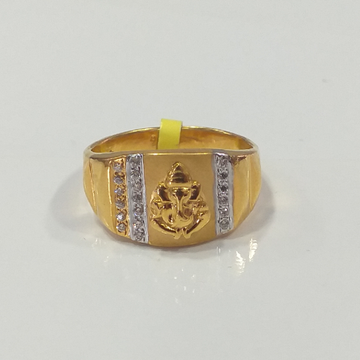 22.k 91.6 Gold Ganpati Design Ring by 
