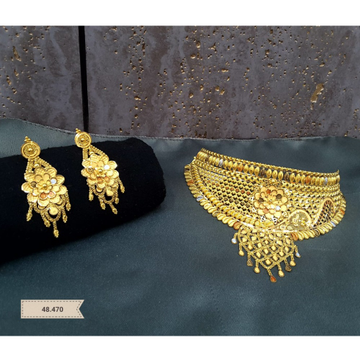 916 Gold Indian Design Choker Set by Gold & Silver Palace